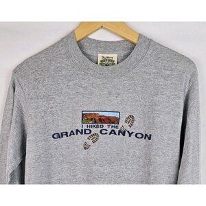 I Hiked The Grand Canyon Shirt Adult Size Small Gray Long Sleeve T-Shirt Top